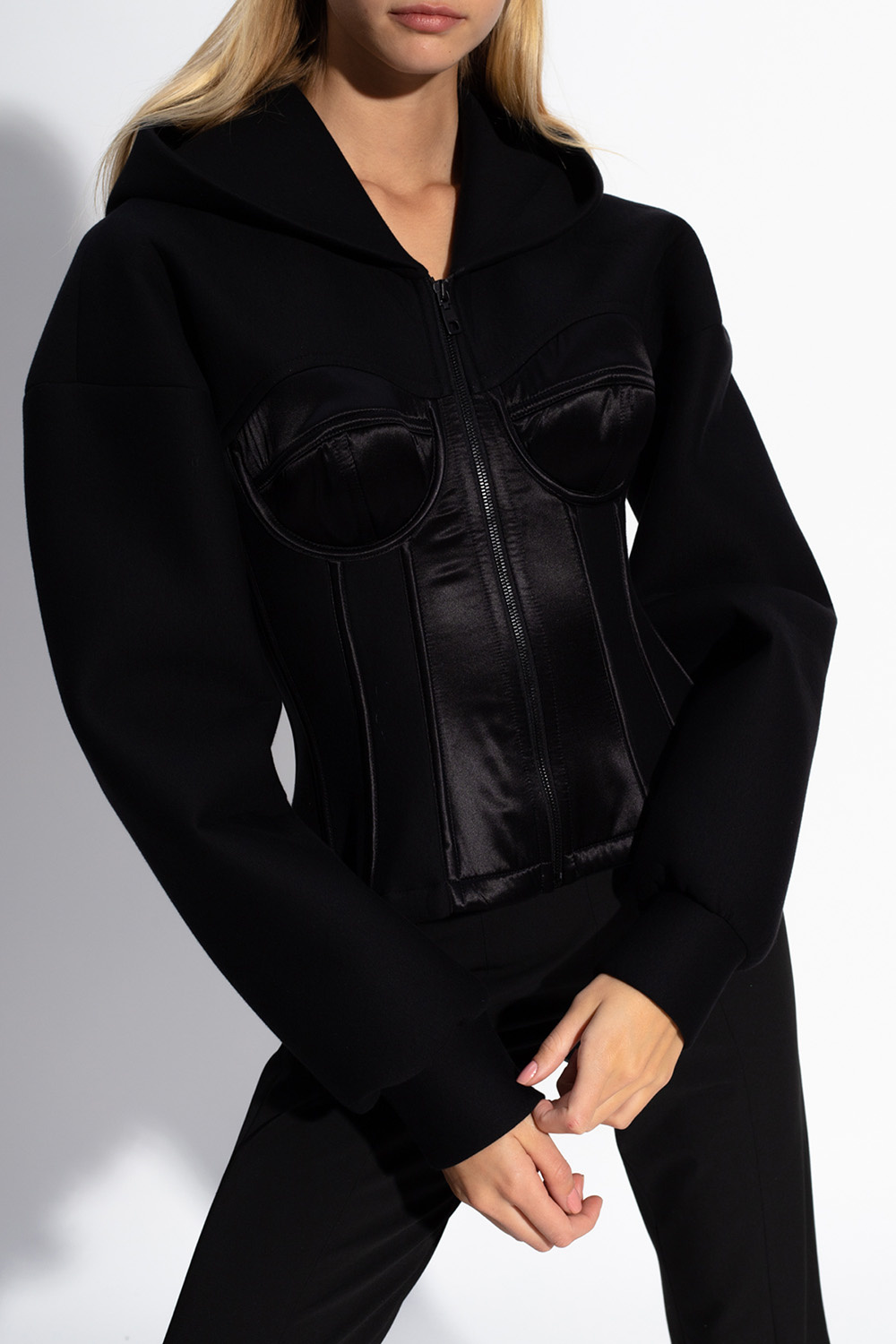 Women s Clothing Dolce Gabbana Hoodie with bustier details